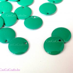 Epoxy rond bedel Emerald Groen, dubbel-plating, premium kwaliteit, 12mm, per 5 stuks